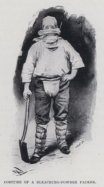 Kostým baličky bělících prášků (č/b foto) od Harold Hume Piffard