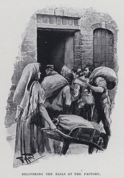 Dodání hřebíků do továrny (černobílá fotografie) od Harold Hume Piffard