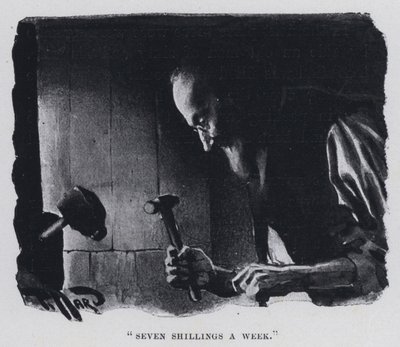 "Sedm šilinků týdně" (černobílá fotografie) od Harold Hume Piffard