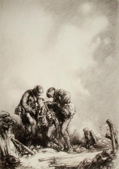 Nosiče nosítek (tužka na papíře) od Harold James Mowat