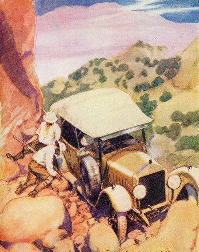 Obtíže při řízení v tropech (barevná litografie) od Harold Robert Millar