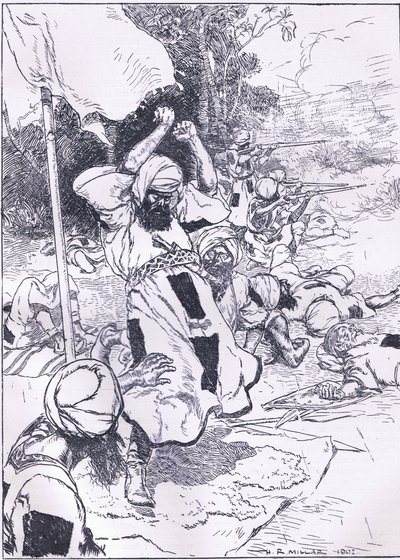 Smrt Khalify, ilustrace z Cassells History of England, 1900s od Harold Robert Millar