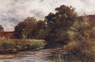 Řeka Wey u Hankley Common nedaleko Tilfordu (barevná litografie) od Harold Sutton Palmer