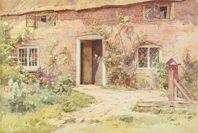 Růže kolem dveří chalupy, Wilmington (akvarel) od Harold Swanwick