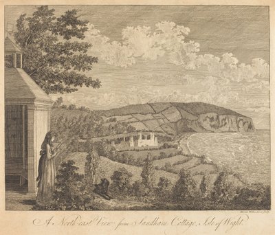 Severovýchodní pohled z Sandham Cottage, Isle of Wight od Harriet Wilkes