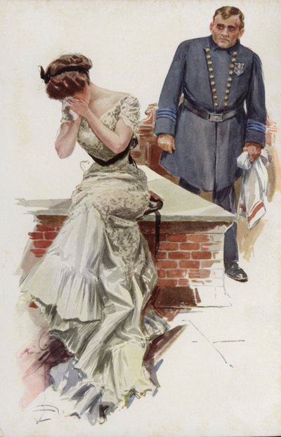 Ilustrace k filmu Když se muž ožení od Mary Roberts Rinehart (barevné lito) od Harrison Fisher