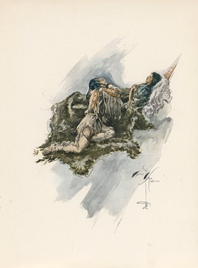 Longfellowova Píseň o Hiawathovi (barevná litografie) od Harrison Fisher