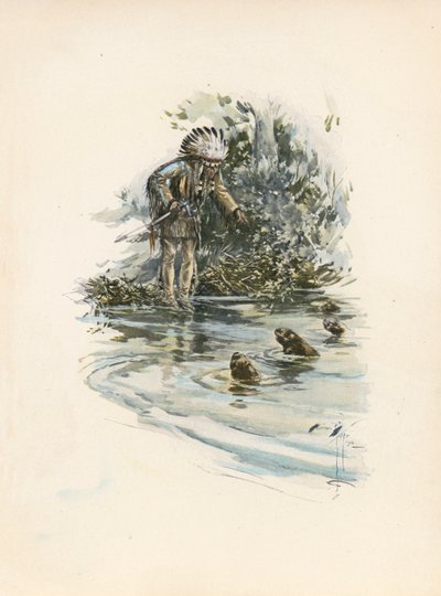 Longfellowova Píseň o Hiawathovi (barevná litografie) od Harrison Fisher