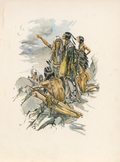 Longfellowova Píseň o Hiawathovi (barevná litografie) od Harrison Fisher