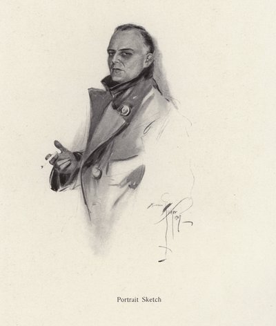 Portrét muže kouřícího cigaretu (litho) od Harrison Fisher