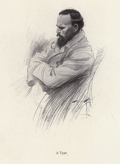 Portrét sedícího muže (litho) od Harrison Fisher
