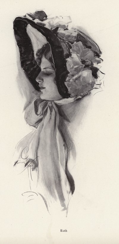 Portrét ženy jménem Ruth (litho) od Harrison Fisher