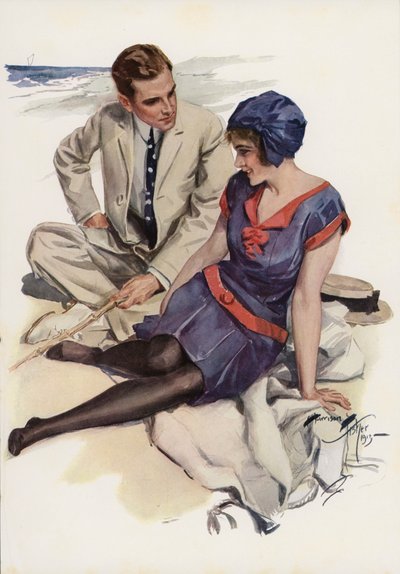 The Passing of the Summer Girl (barevná litografie) od Harrison Fisher