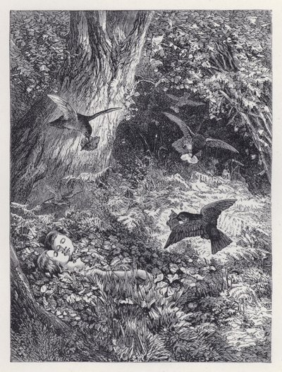 Děti v lese (rytina) od Harrison William Weir