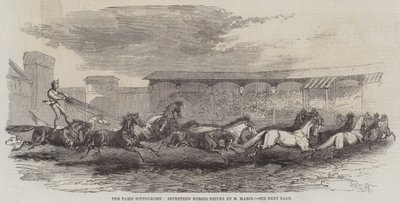 Pařížský hipodrom, sedmnáct koní řízených M Martinem od Harrison William Weir