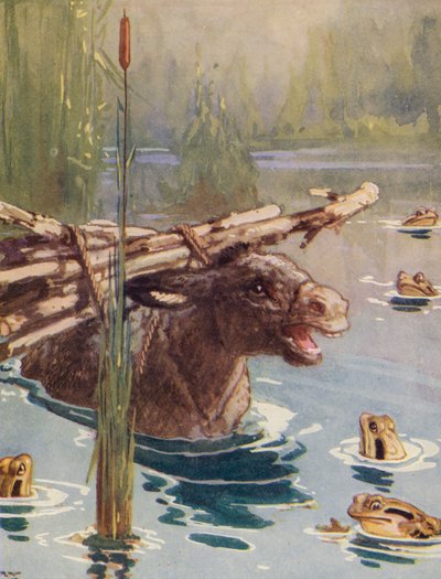 Äsops Fabeln: Der Esel und die Frösche von Harry (1878-1950) Rountree