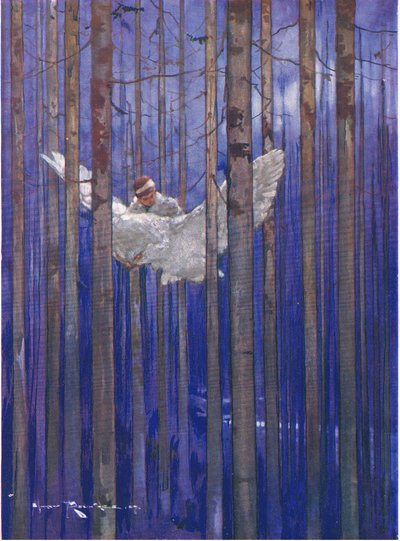 Sova a Gilbert měli nádherné jízdy v měsíčním světle (z The Forest Foundling) (barva litho) od Harry Rountree