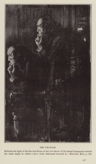 Vánoční knihy Charlese Dickense: Strašidla (litografie) od Harry (after) Furniss