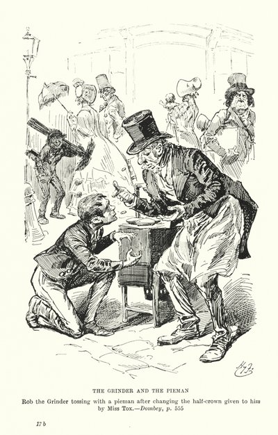 Ilustrace k románu Dombey a syn Charlese Dickense (litografie) od Harry (after) Furniss
