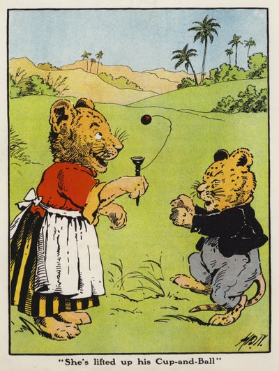 "Zvedla jeho pohár a kouli" (barva litho) od Harry B Neilson