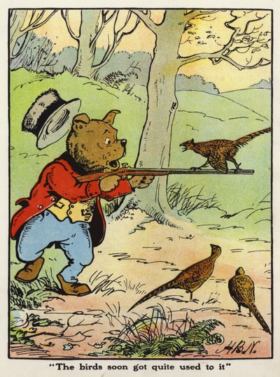 "Ptáci si na to brzy zvykli" (barva litho) od Harry B Neilson