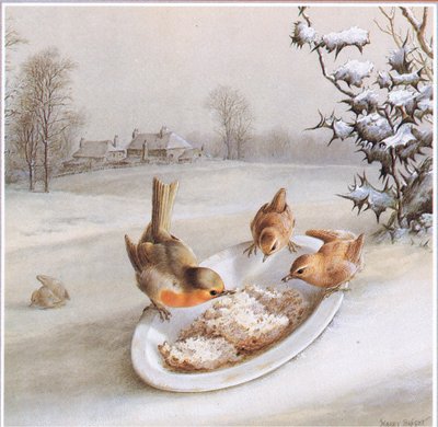 Robins and Wrens: Zimní snídaně, Pohlednice od Harry Bright