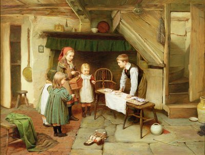 Návštěva cukrárny (olej na plátně) (viz také 17194) od Harry Brooker