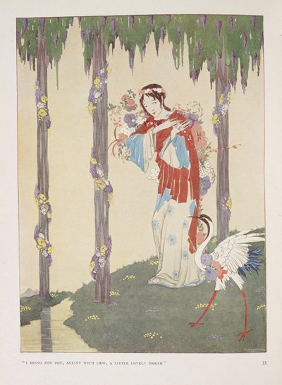 Cradle-Song. "Přináším pro tebe, třpytící se rosou,   malý krásný sen" od Harry Clarke