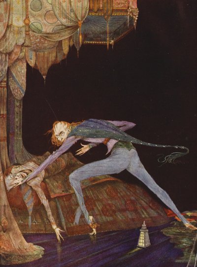 Edgar Allan Poe: Vykřikl jednou, jen jednou (barevná litografie) od Harry Clarke