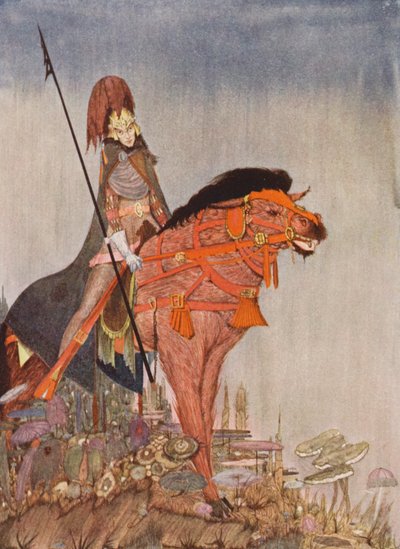 Edgar Allan Poe: Metzengerstein (barevná litografie) od Harry Clarke