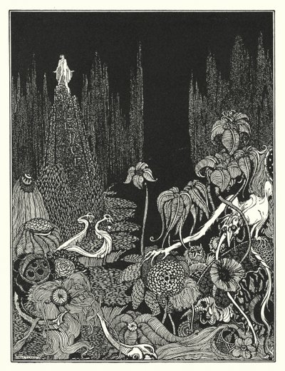 Edgar Allan Poe: Mlčení (litografie) od Harry Clarke