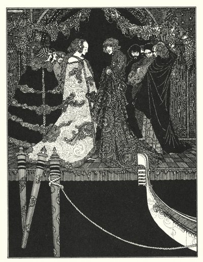 Edgar Allan Poe: Zadání (litografie) od Harry Clarke