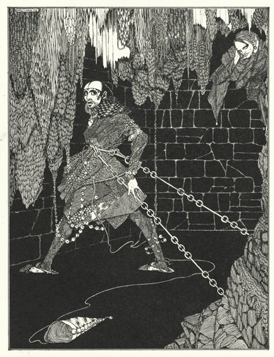 Edgar Allan Poe: Sud Amontillado (litografie) od Harry Clarke
