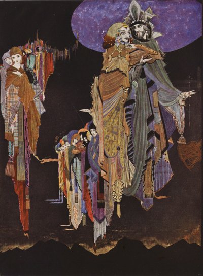 Edgard Allan Poe: The Colloquy of Monos and Una (barevná litografie) od Harry Clarke