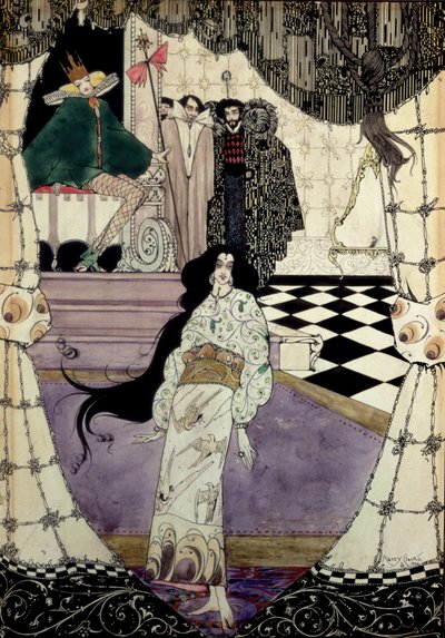 Ilustrace z Malé mořské víly, 1914 (wc, pero a inkoust) od Harry Clarke