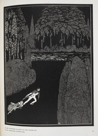 Na jeho namáhavé cestě k vodě se s ním jeho obavy zdvojnásobily. Ilustrace k příběhu 