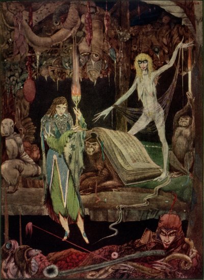 "Methinks, a Million Fools in Choir / are Raving and Never Tire", ilustrace z Fausta od Goetha, přeložil John Anster od Harry Clarke
