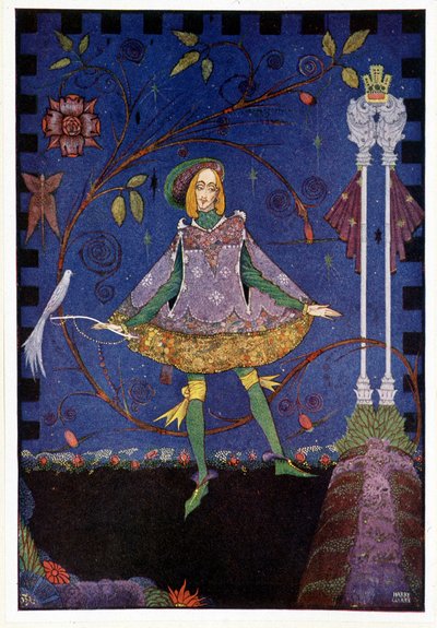 Na hrobě princeznina otce pak vyrostl keř růží - Pastýř vepřů ""Princezna a veranda"" - v ""Pohádkách"" od Hanse Christiana Andersena, nemocného. od Harryho Clarka od Harry Clarke