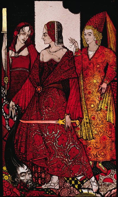 Královny, které podřezávají prasata Glanny... Ilustrace Harry Clarke z 