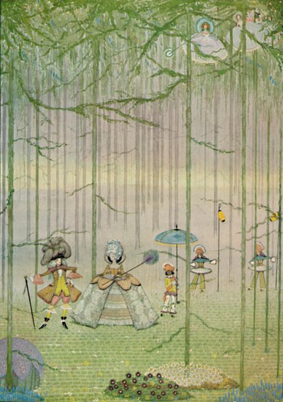 Riquet s Tuftem. Z pohádek Charlese Perraulta. Kresba akvarelem, 1923 od Harry Clarke