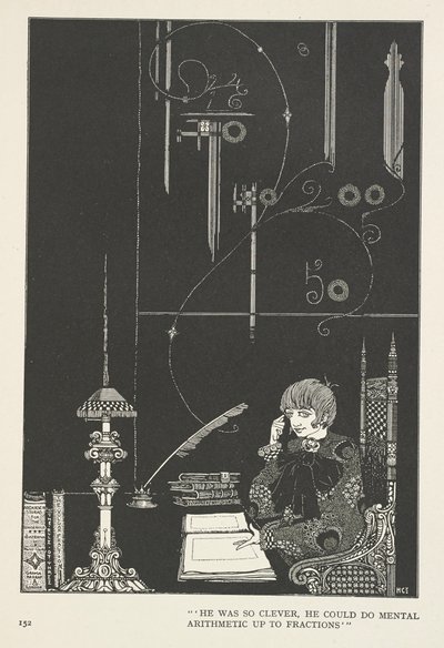 Lumikuningatar. Hän oli niin älykäs, että pystyi laskemaan mielessään murtolukuihin asti. od Harry Clarke