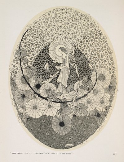 Do nadcházejícího jara. "S kouzelným klíčem... odemykání poupat, která drží růže." od Harry Clarke