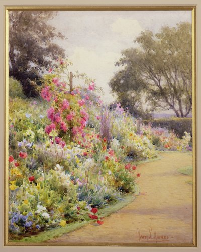 Herbaceous Border (akvarel na papíře) od Harry E. James