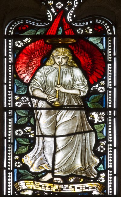 Hudební anděl, 1876 (vitráže) od Harry Ellis Wooldridge