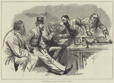 Obtížný bod, skica v Dolní sněmovně od Harry Furniss