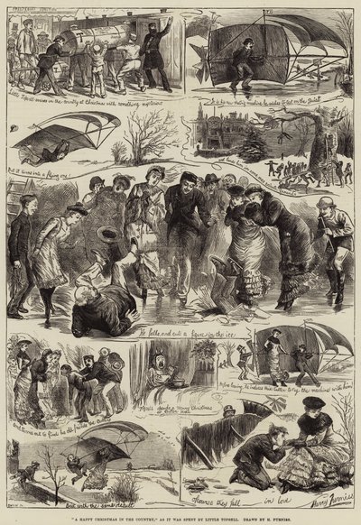Veselé Vánoce na venkově, jak je strávil Little Topsell od Harry Furniss