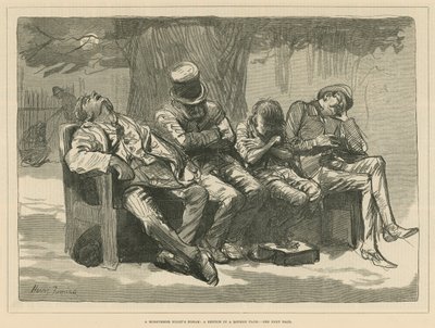 Sen noci svatojánské: skica v londýnském parku (rytina) od Harry Furniss