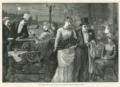 Letní noc na terase Dolní sněmovny od Harry Furniss