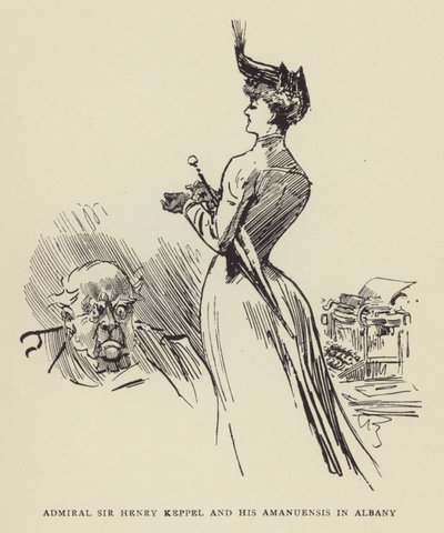 Admirál sir Henry Keppel a jeho amanuensis v Albany od Harry Furniss