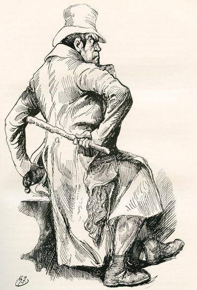 Bill Sikes. Ilustrace Harryho Furnisse k románu Charlese Dickense Oliver Twist z The Testimonial Edition, vydaného v roce 1910. od Harry Furniss